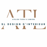 Logo Atelier Tissu & Lumière – SL Design d’intérieur, textile et lumière sur mesure à Fontainebleau